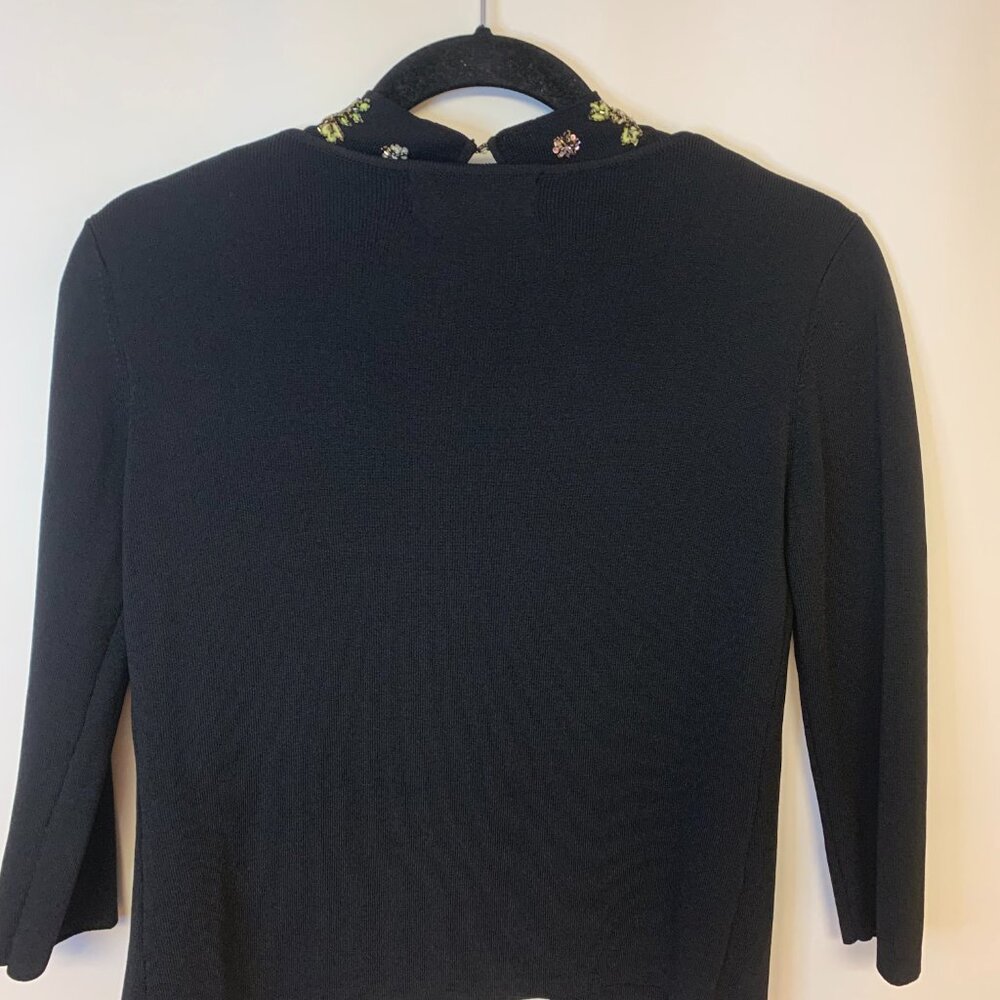 JAC Sweater Set Black Beaded Sequins Evening Wear Event Glam Bling Womens SZ S - Picture 2 of 15